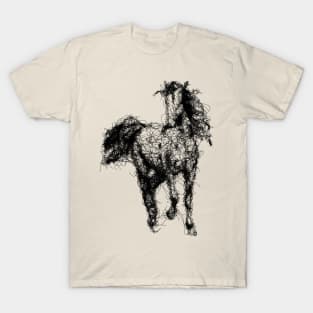 Horse Line Art - Minimalist Design T-Shirt